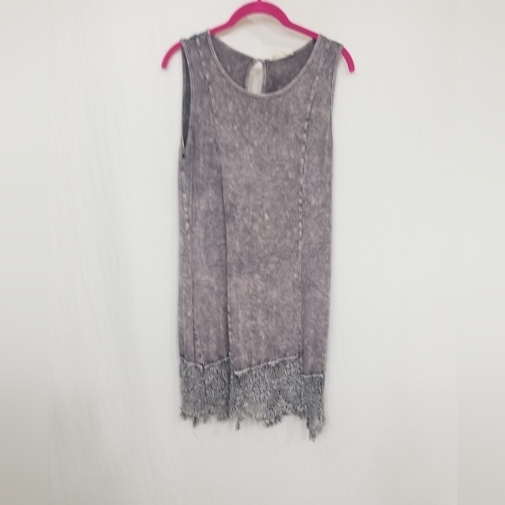 Agree Gray washed Sleeves dress